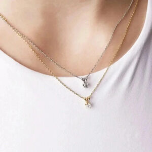 💎 1 Carat Moissanite Solitaire Necklace In Solid 14K Gold - BLOW OUT SALE 💎🔥